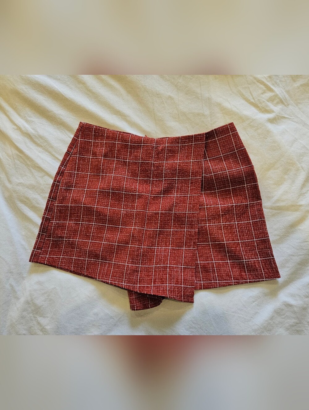 Red Grid Mini Skort